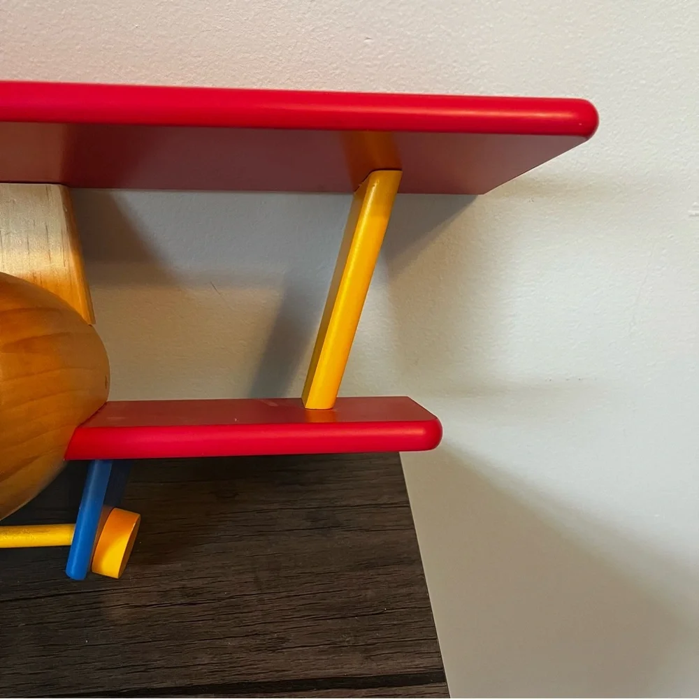Restore & Restyle Kids Wood Airplane Shelf Primary Colors